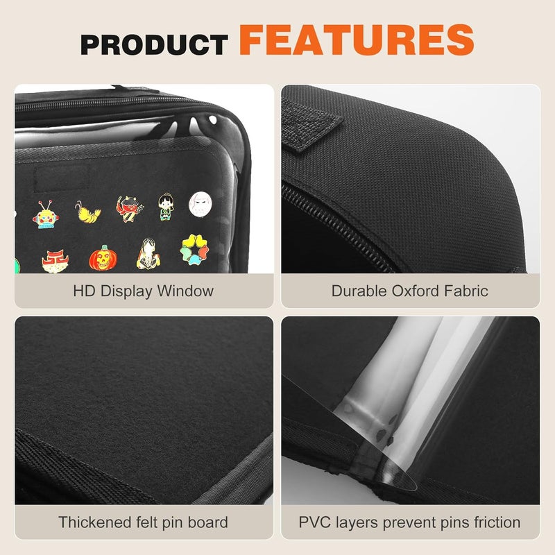 JAYOBGO Enamel Pin Display Bag & Pin Trading Book for Collectors - Large Capacity 20 Page Pin Board Case with Removable Pages for Travel & Trading - Image 4
